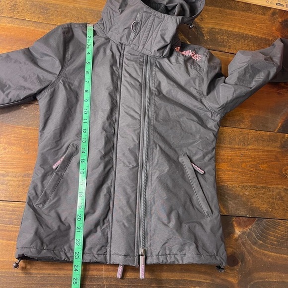 Superdry Japan The Windcheater Grey Weather Resistant Hooded Jacket Womens Small - Picture 9 of 10
